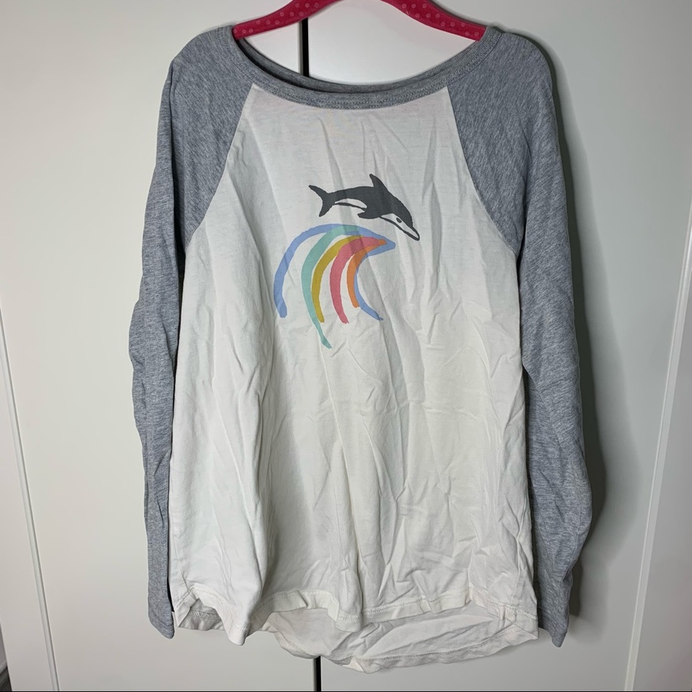 Tea Collection Dolphin Wave Graphic Long Sleeved T-Shirt